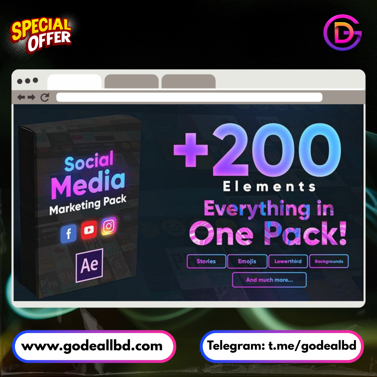 Social Media Pack for After Effects β Ultimate Template Bundle for Creators